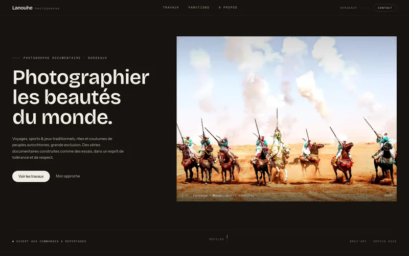 Page d'accueil du photographe documentaire bordelais Lanouhe